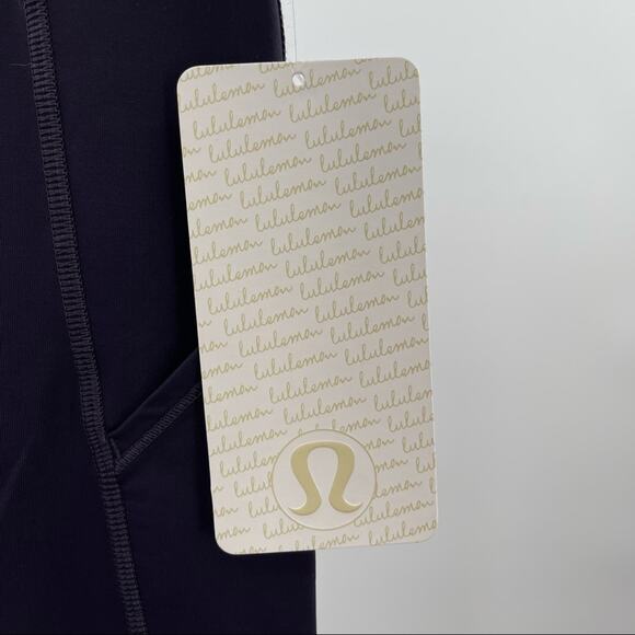 LULULEMON Rebel Runner Crop Legging Grape Stripe Zipper Athleisure NWT Size 2 - Picture 6 of 16